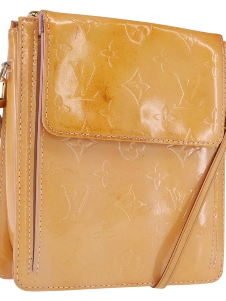 Louis Vuitton Monogram Vernis Motto Pouch Rose Florentin M91034 Lv Auth 171356